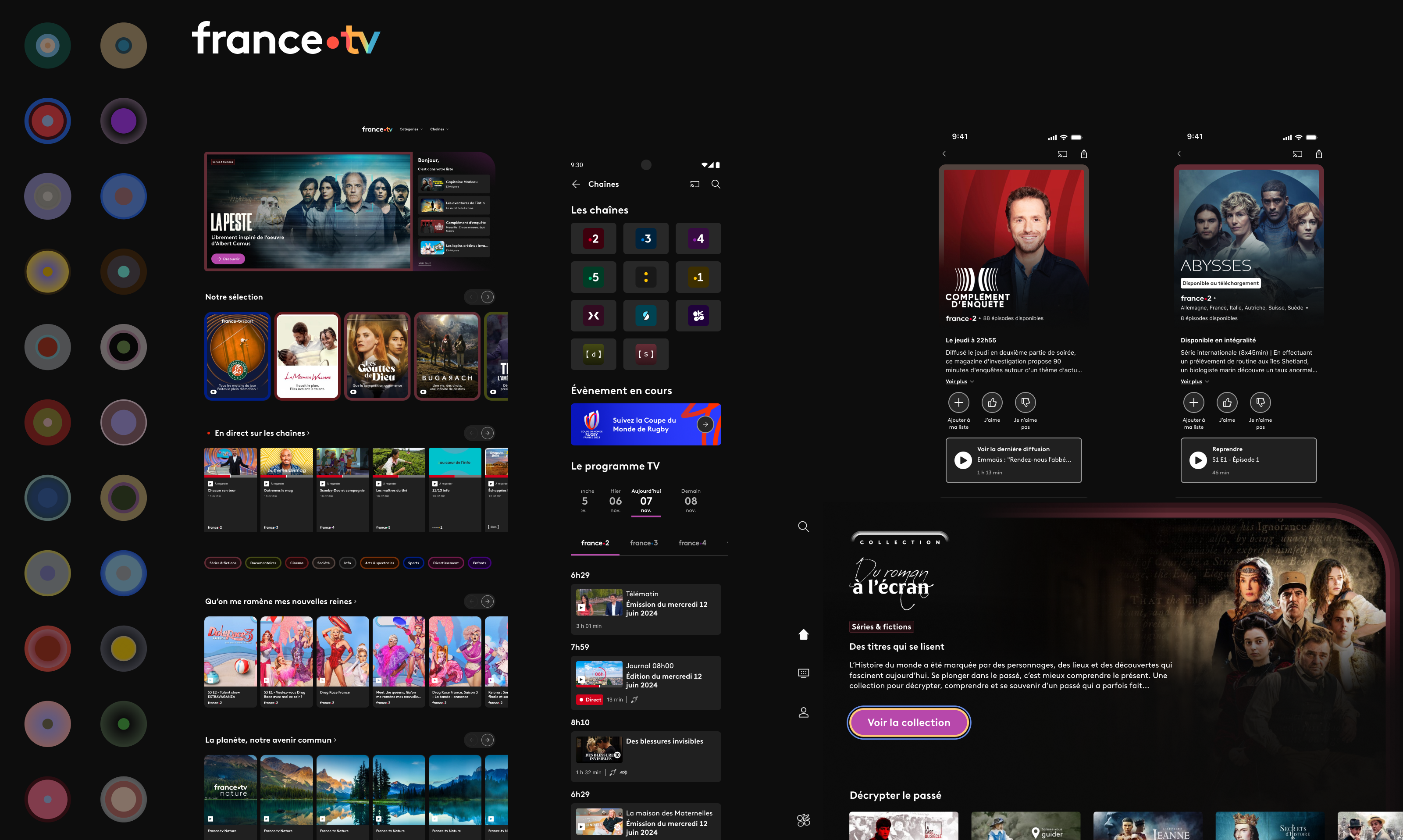 Cross-platform product screens, web, mobile, TV